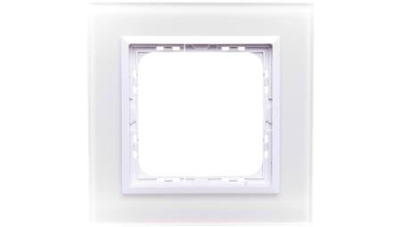 SONATA Ramka pojedyncza białe szkło / biała R-1RGC/31/00-36470