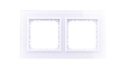 SONATA Ramka podwójna białe szkło / biała R-2RGC/31/00-36588