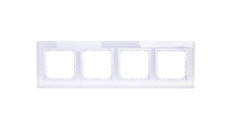 SONATA Ramka poczwórna białe szkło / biały R-4RGC/31/00-37516
