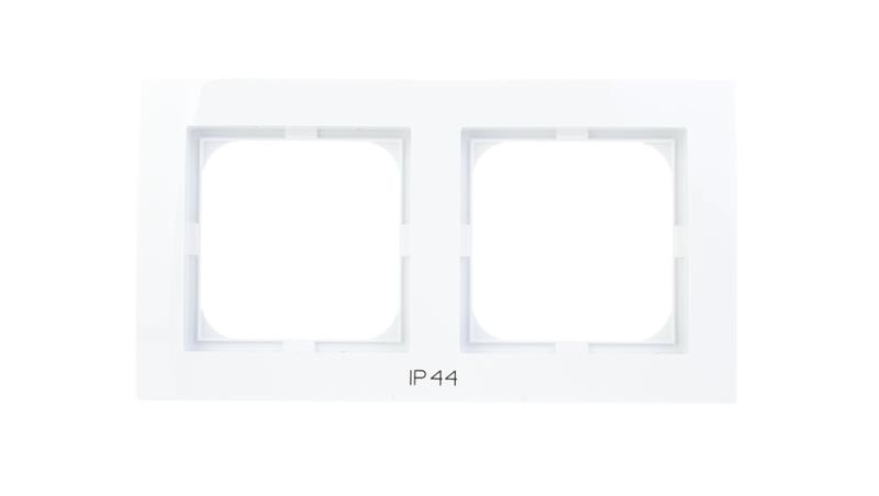 AS Ramka podwójna do łączników IP44 biała RH-2G/00-36867