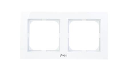 AS Ramka podwójna do łączników IP44 biała RH-2G/00-36867