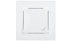 Przycisk Asfora dzwonek biały z ramką EPH0800121-29434