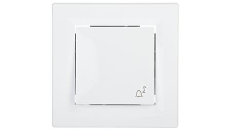 Przycisk Asfora dzwonek biały z ramką EPH0800121-29434