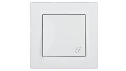 Przycisk Asfora dzwonek IP44 biały z ramką EPH0800221-29466