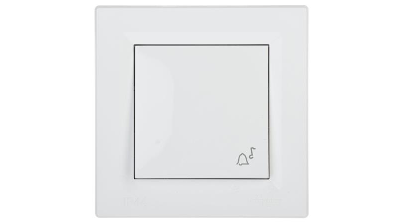 Przycisk Asfora dzwonek IP44 biały z ramką EPH0800221-29466