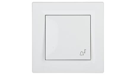 Przycisk Asfora dzwonek IP44 biały z ramką EPH0800221-29466