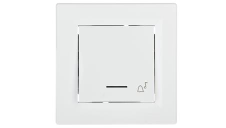 Przycisk Asfora dzwonek z podświetleniem biały z ramką EPH1700121-29531