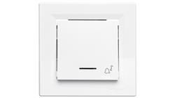 Przycisk Asfora dzwonek z podświetleniem zaciski śrubowe biały z ramką EPH1700321-29515