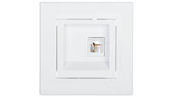 Gniazdo telefoniczne Asfora pojedyncze RJ11 białe z ramką EPH4100121-34090