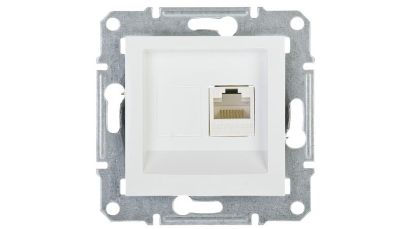 ASFORA Gniazdo komputerowe pojedyncze RJ45 kat.5e bez ramki białe EPH4300721-33931
