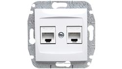 CARLA Gniazdo komputerowe podwójne 2xRJ45 cat 5e białe 1749-10-34006