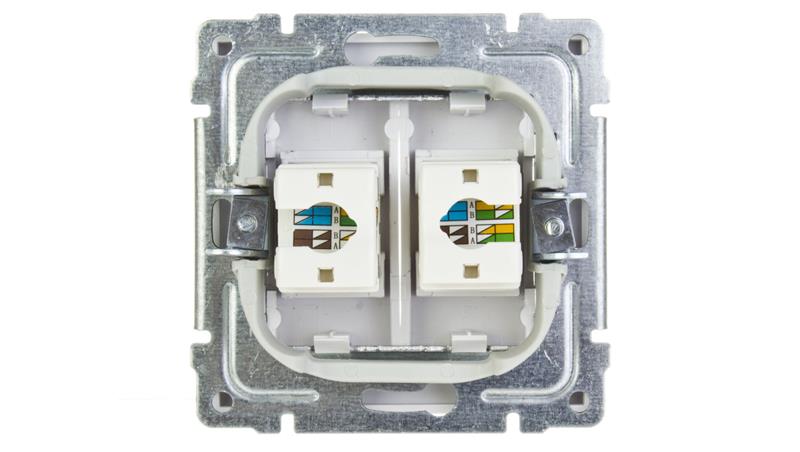 KOS66 Gniazdo komputerowe podwójne 2xRJ45 kat.5e nieekranowane białe 660467-34138