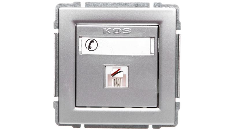 KOS66 Gniazdo telefoniczne pojedyncze RJ11 aluminium 664063-34418