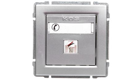 KOS66 Gniazdo telefoniczne pojedyncze RJ11 aluminium 664063-34418