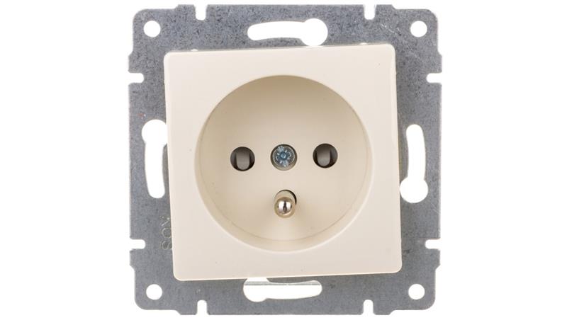 VENA Gniazdo pojedyncze z/u z przesłonami krem 510334-43276