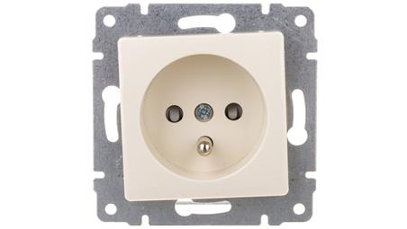 VENA Gniazdo pojedyncze z/u z przesłonami krem 510334-43276