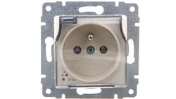 VENA Gniazdo bryzgoszczelne z/u IP44 z przesłonami klapka transparentna krem 510339-43496