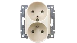 VENA Gniazdo podwójne z/u z przesłonami krem 510347-43357