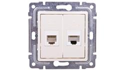 VENA Gniazdo teleinformatyczne RJ45 kat.5e nieekranowane + RJ11 krem 510369-34427