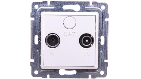 VENA Gniazdo antenowe RTV przelotowe 8dB białe 510474-491